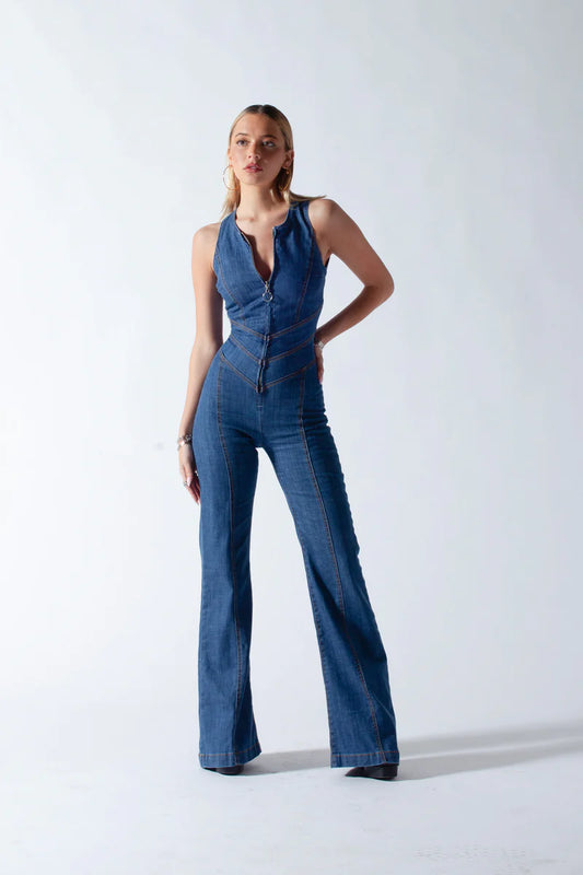Heart-Shaped Backless Jumpsuit